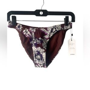 Express Maroon Floral Bikini Bottom